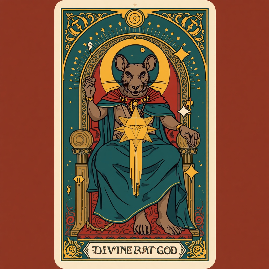 Sacred Portrait of Dingan, the Divine Rat God of Dinganism
